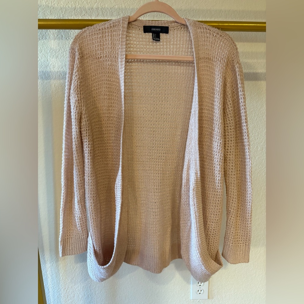 Women’s blush pink knit sweater cardigan large